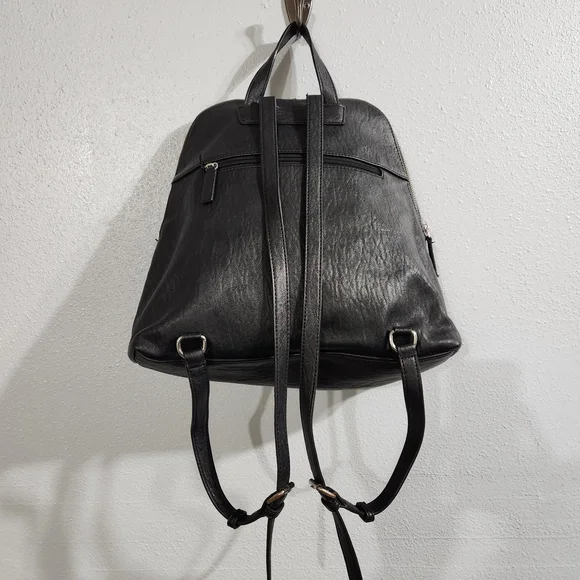 Calvin Klein Sonoma Bubble Lamb Zip Around Backpack Black Leather - Picture 4 of 9